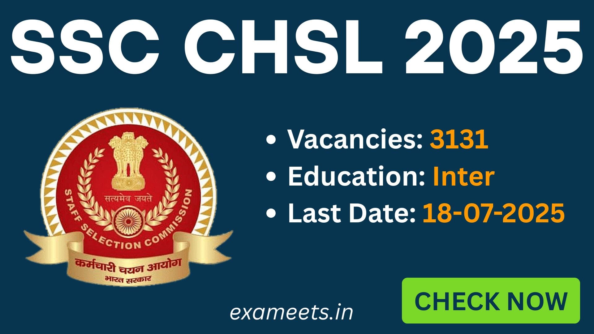 SSC CHSL 2025: Apply Online, Eligibility, Salary, Exam Info