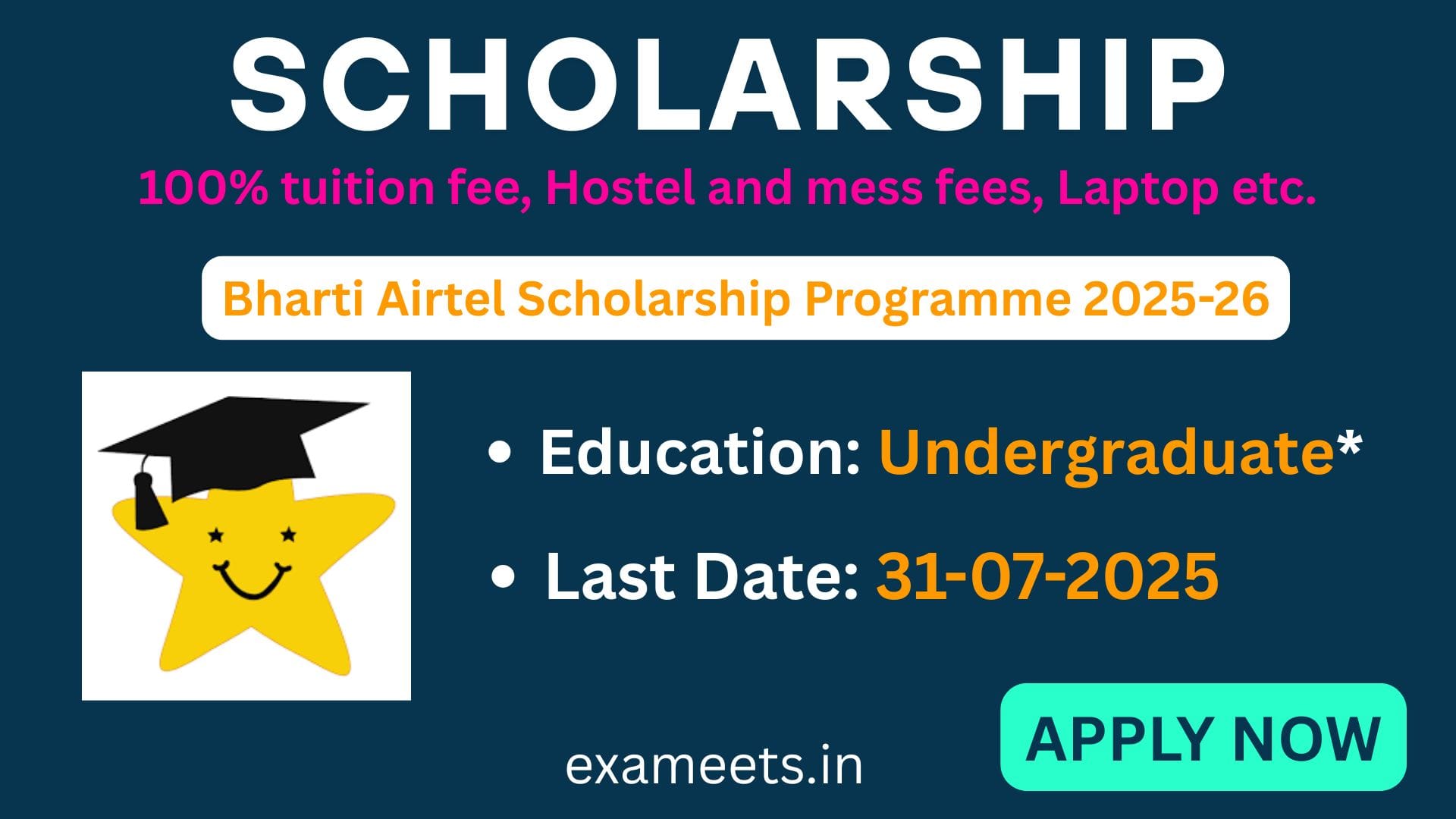 Bharti Airtel Scholarship Programme 2025–26