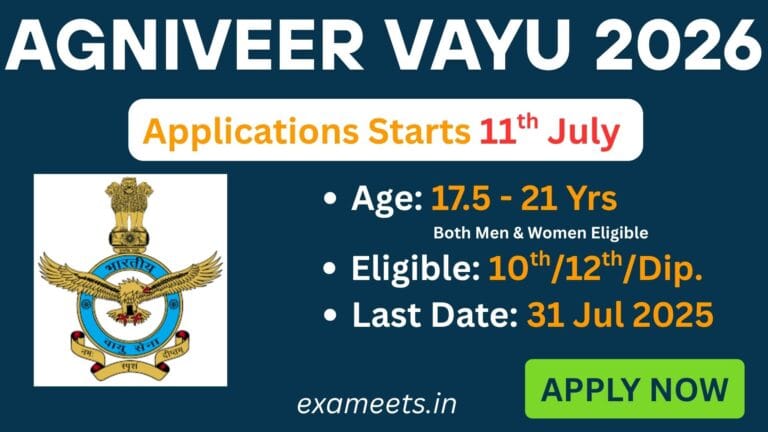 Agniveer airforce recruitment 2026 – apply online, eligibility, exam date