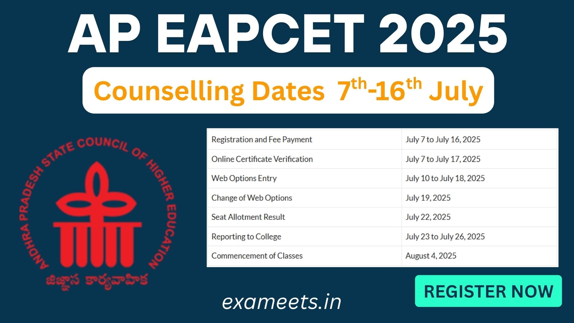 AP EAPCET Counselling 2025 Starts 7th July: All Details