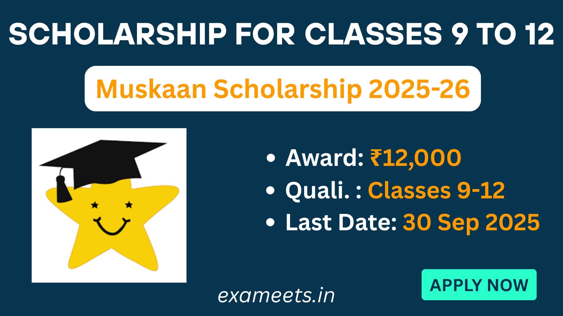 Muskaan Scholarship Program 2.0 (2025-26)