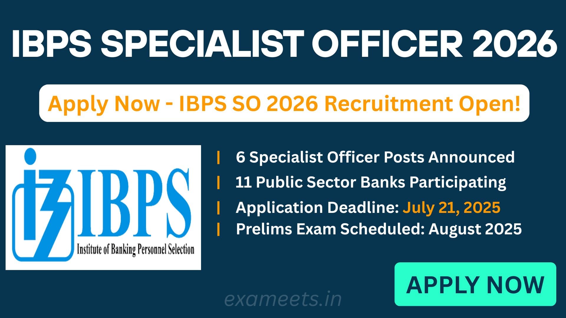 IBPS SO 2026 Recruitment – Apply Online for Specialist Officer Posts
