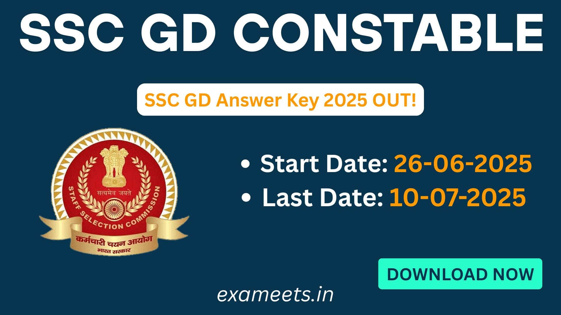 SSC GD Constable Answer Key 2025 Out: Download Now